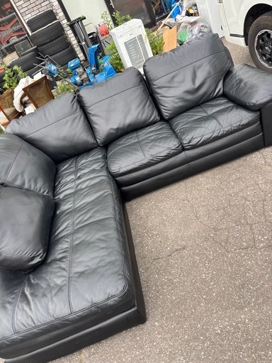 濱の4番さん専用】 ブラウンレザーL字型ソファ ニトリ