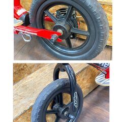 ジ233/ 子供用自転車 ディーバイク キックス D-BIKE KIX 赤 ヘルメット S/M プロテクター 取扱説明書付き の画像