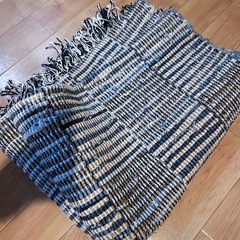 タイド柄 デニムマット ラグ　絨毯 100×140cmの画像