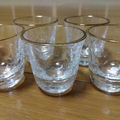 冷酒器★酒器揃★とっくり おちょこ★ヒビ加工★金縁★の画像