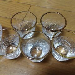 冷酒器★酒器揃★とっくり おちょこ★ヒビ加工★金縁★の画像