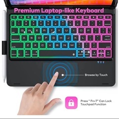 360度回転 iPad10 10.9インチ キーボードケース　タッチパネル付き　バックライト機能付きの画像