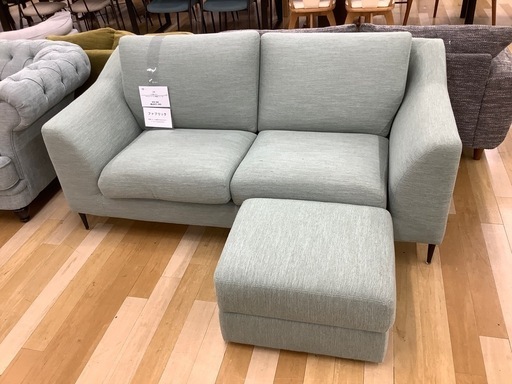【トレファク　ラパーク岸和田店】ニトリ　2人掛けソファー　オットマン付き　ファブリック