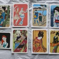 永谷園　名画カード　竹久夢二美人画　８枚