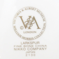 NIKKO (ニッコー) 食器 V&A ヴィクトリア&アルバート博物館 ウィリアム・モリス 大皿 B&Bプレート 耳付き 24cm LARKSPUR ラークスパー 飛燕草 【キモノオフ野々市若松店】の画像