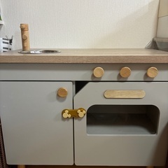 アイランド ままごとキッチン グレーの画像