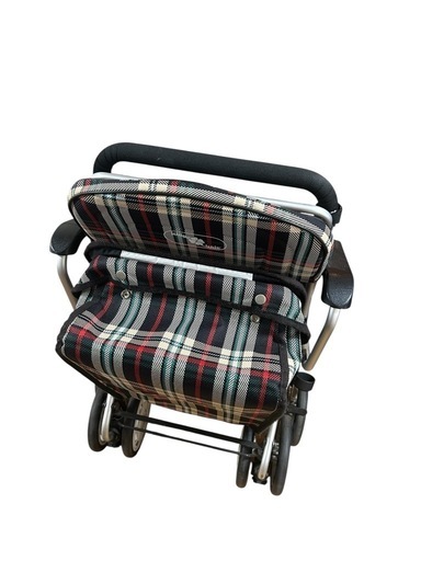 	【超美品】「折りたたみシルバーカー 座れるタイプ 手押し車／ブレーキ付き」