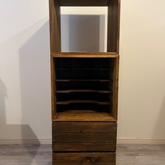 収納棚　キューブボックス　天然木　セット
