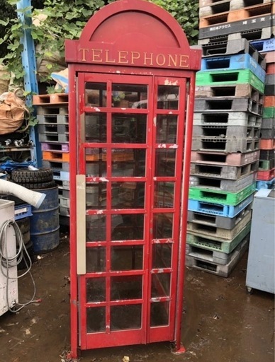 引取限定】英国レトロ 赤色電話ボックス ロンドン風