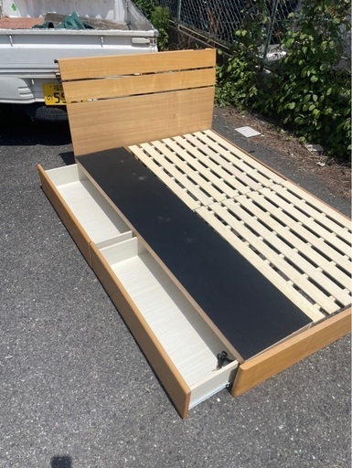 北九州市内配送無料 収納有り セミダブルベッドセット　マットレス付き