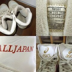 アシックス バスケットボールシューズ 27.5cm TBF551 ALL JAPAN 廃盤 ホワイト×レッド 金刺繍 日本製 ハイカット asics 札幌市 新道東店の画像
