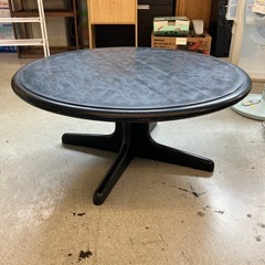 T2506-160 レトロ 円卓 座卓 ブラック キズ汚れ多数