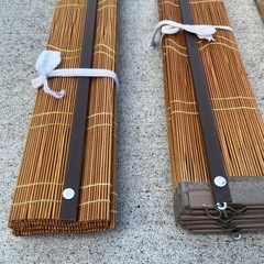 【売約済】これからの季節に すだれカーテン2点セット サイズ100×168cm 中古現状品の画像