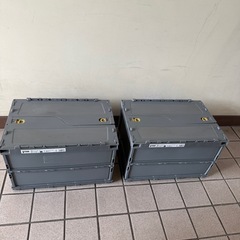 折り畳みコンテナ　オリコン2個　グレー　屋外用として
