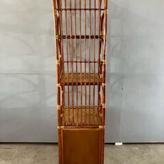藤家具 ラタン ハイチェスト スリムチェスト チェスト ラック シェルフ 飾棚 収納家具 レトロ RW440の画像