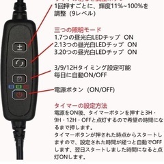 LED植物育成ライト、スタンド付き4ヘッドプラントライトの画像