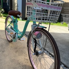 子供用　自転車　20インチ　女の子　ピンク×エメラルドグリーン　オートライトの画像