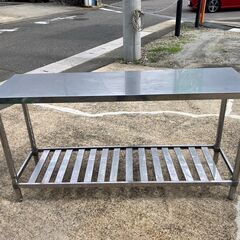 中古　作業台　ステンレス　業務用　幅1500×奥行450×高さ8...