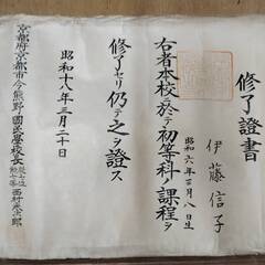 尋常小学校などの終了証書の画像