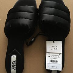 ZARA  レザーブーツ (牛革)の画像