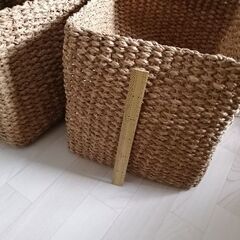廃盤　無印良品　天然素材 四角形 収納ボックスの画像