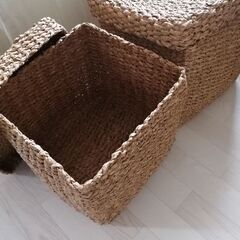 廃盤　無印良品　天然素材 四角形 収納ボックス