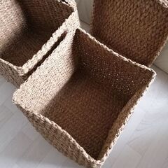 廃盤　無印良品　天然素材 四角形 収納ボックスの画像