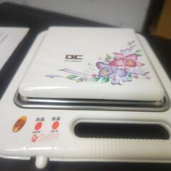 加温トレー&卓上鍋　21cm 花柄　 昭和レトロ 両手鍋 花柄 調理器具 加温トレー ホーローの画像