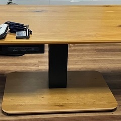 ダイニングテーブル昇降式　USBポートシェルフ&こたつヒーター付...