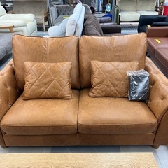 ✨SAKODAで購入✨定価116,500円✨3ヶ月のみ使用の美品✨RELAX FORM/リラックスフォーム✨関家具✨レザーテックス 2Pソファ✨汚れがつきにくい素材です✨の画像