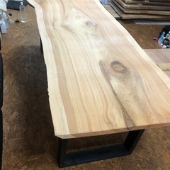 大特価 国産 天然 無垢 一枚板ダイニングテーブル 幅広の画像