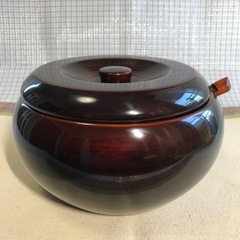 P6　しこく彫 お櫃 手塗り漆器の画像