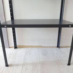 2,000円 USED 4段 スチール シェルフ 高さ約120cm 黒 ブラック インテリア 飾り棚 オープンラックの画像