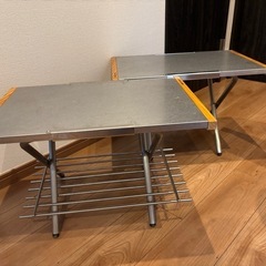ユニフレーム焚き火テーブル2個IKEAラック付き
