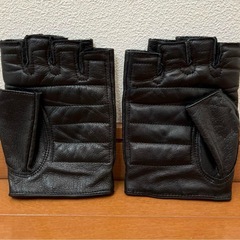 ハーレーダビッドソン 牛革レザー製フィンガーレスグローブ 指なし手袋【L】の画像