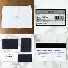 PRADA プラダ テスート キルティング ハンドバッグ ワンショルダーバッグ ターコイズの画像