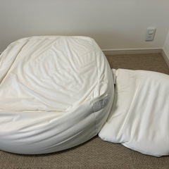 (値下げ)無印　ビーズソファ　追加ビーズ付きの画像