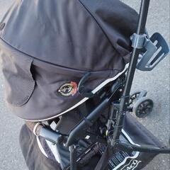 GRACO（グレコ）　シティライトRアップ　ボーダー（BK）　軽量ハイシートベビーカー　足カバー付　 大型ワイドタイヤ仕様の画像