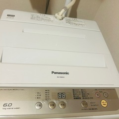 2016年製 Panasonic洗濯機NA-F60B10 6kg の画像