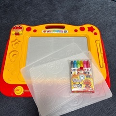 【中古】アンパンマン　お絵描きセット　らくがき教室　先の丸いペン