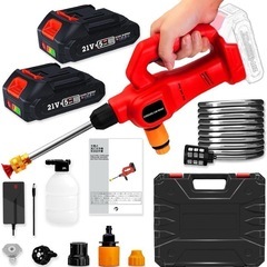【新品】高圧洗浄機 コードレス 充電式 バッテリー2個 ハンディウォッシュ 洗車 ベランダ 大掃除 庭作業の画像