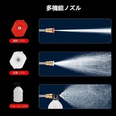 【新品】高圧洗浄機 コードレス 充電式 バッテリー2個 ハンディウォッシュ 洗車 ベランダ 大掃除 庭作業の画像