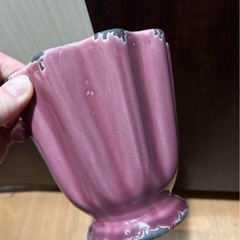 新品 アンティーク風フリル鉢 植木鉢 フラワーべース パープルの画像