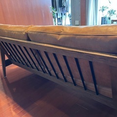 関家具　オーカー(ジクロ)ソファ 2.5人掛　オットマン付属　クラッシュゲートの画像