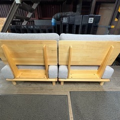 VENTOTA（ヴェントタ)　一人掛けソファ 2脚セット　ナチュラル系　木製ローソファ　グレーの画像