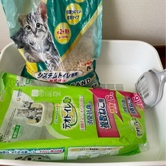 システムトイレ本体セット スコップ付き トイレシート・猫砂セット