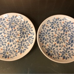未使用品　IKEA プレート 花柄丸皿 22cm 2枚 +おまけ...