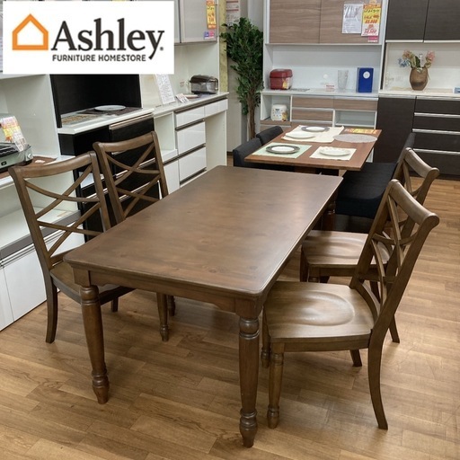 ジモティー限定価格！S381 ⭐ ASHLEY アシュレイ ダイニング５点セット アメリカ家具 幅160cm USED 綺麗