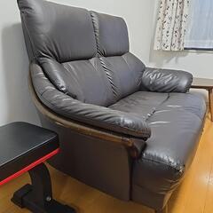 【週末まで】ハイバック　２人がけソファー　合皮の画像