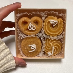 ビスケットキャンドル 4個セット ギフトボックス入り　キャンドルの画像
